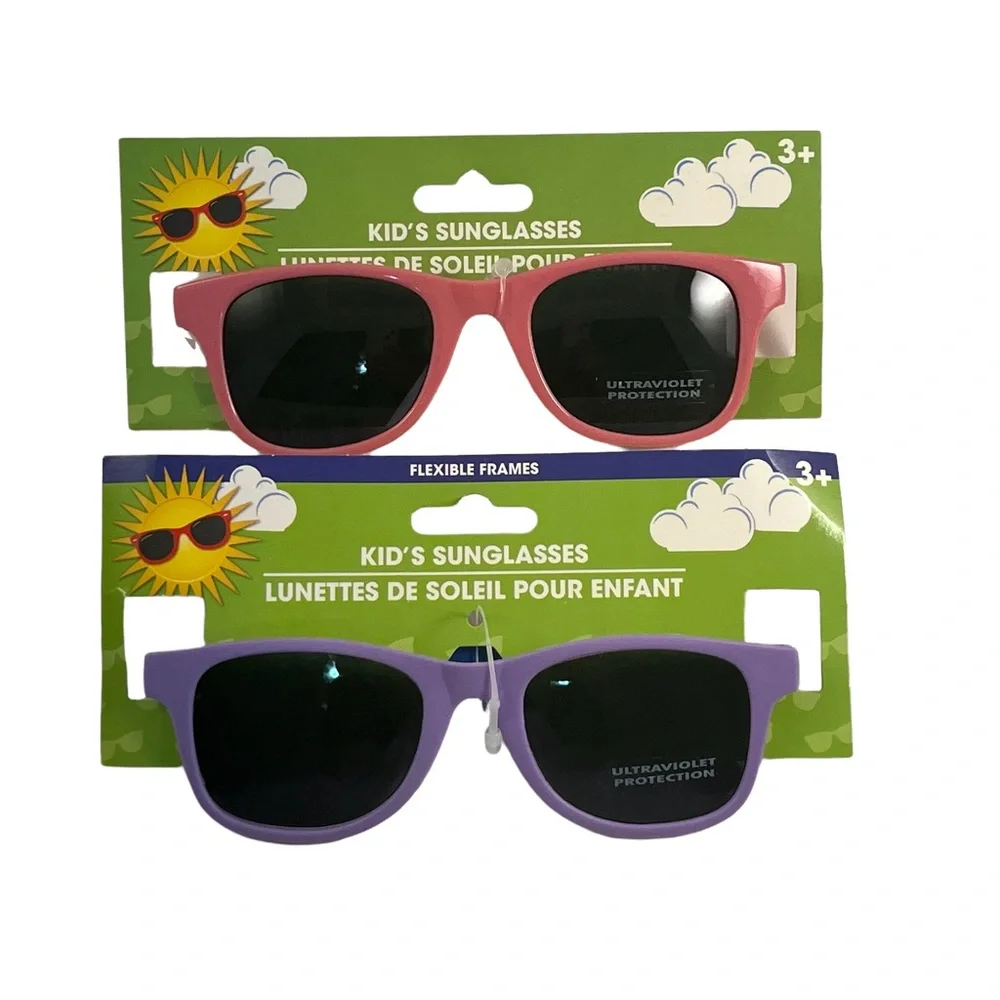 NWT Lot of 2 pairs of kids UV protection sunglasses pink and purple